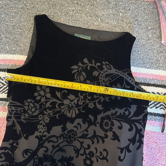 Lauren Ralph Lauren black velvet floral‎ dress - Picture 6 of 6